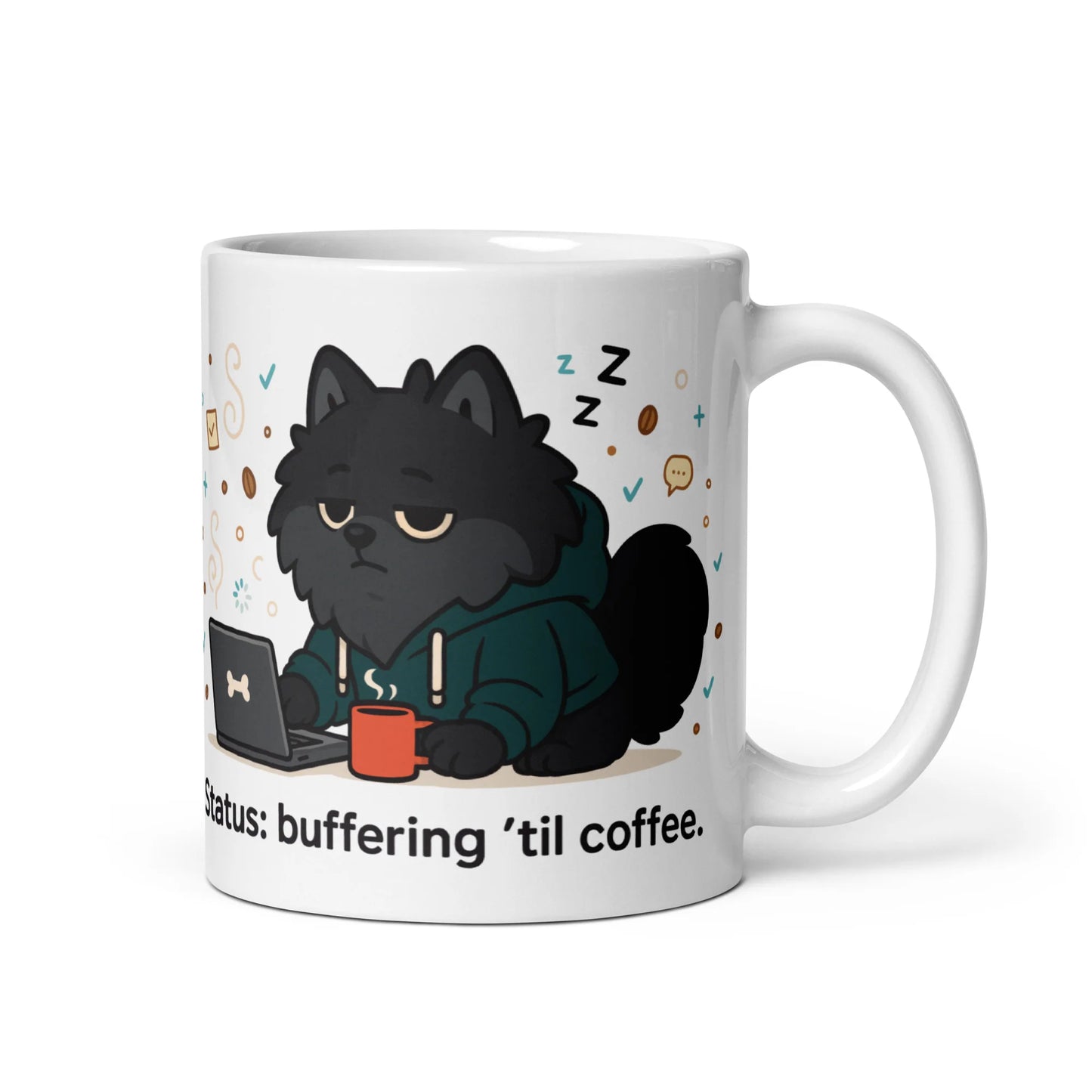 Pomeranian – Status: Buffering ’Til Coffee