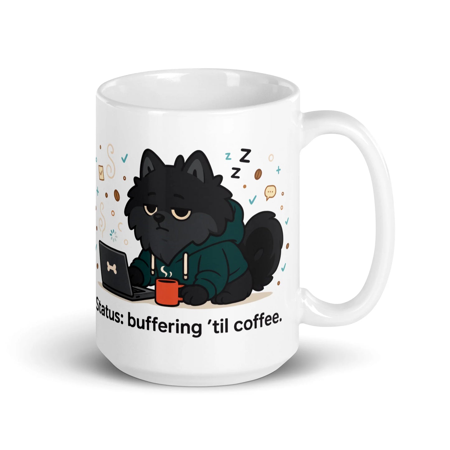 Pomeranian – Status: Buffering ’Til Coffee