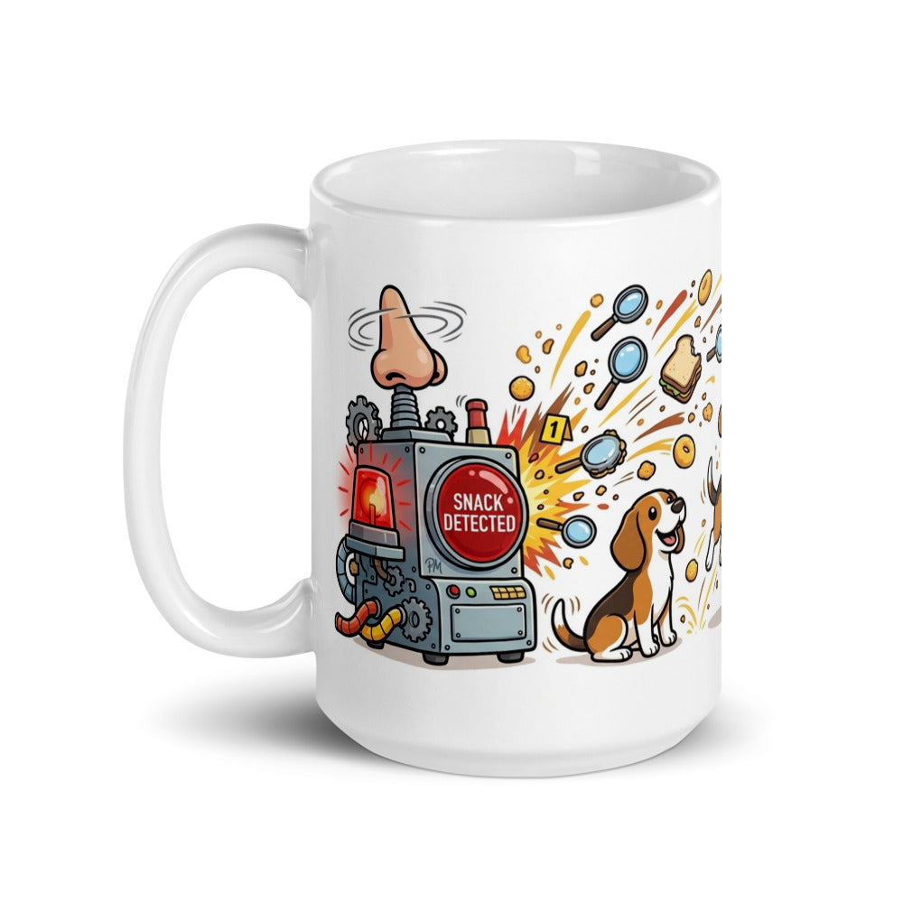 White Glossy Mug 15oz Handle On Left