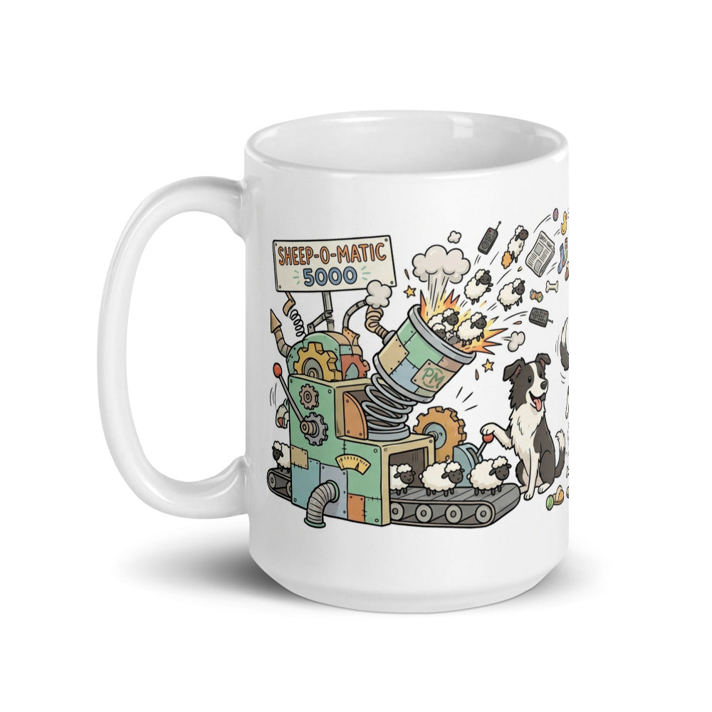 White Glossy Mug 15oz Handle On Left