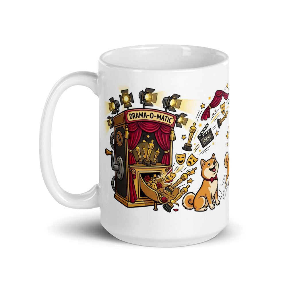 White Glossy Mug 15oz Handle On Left