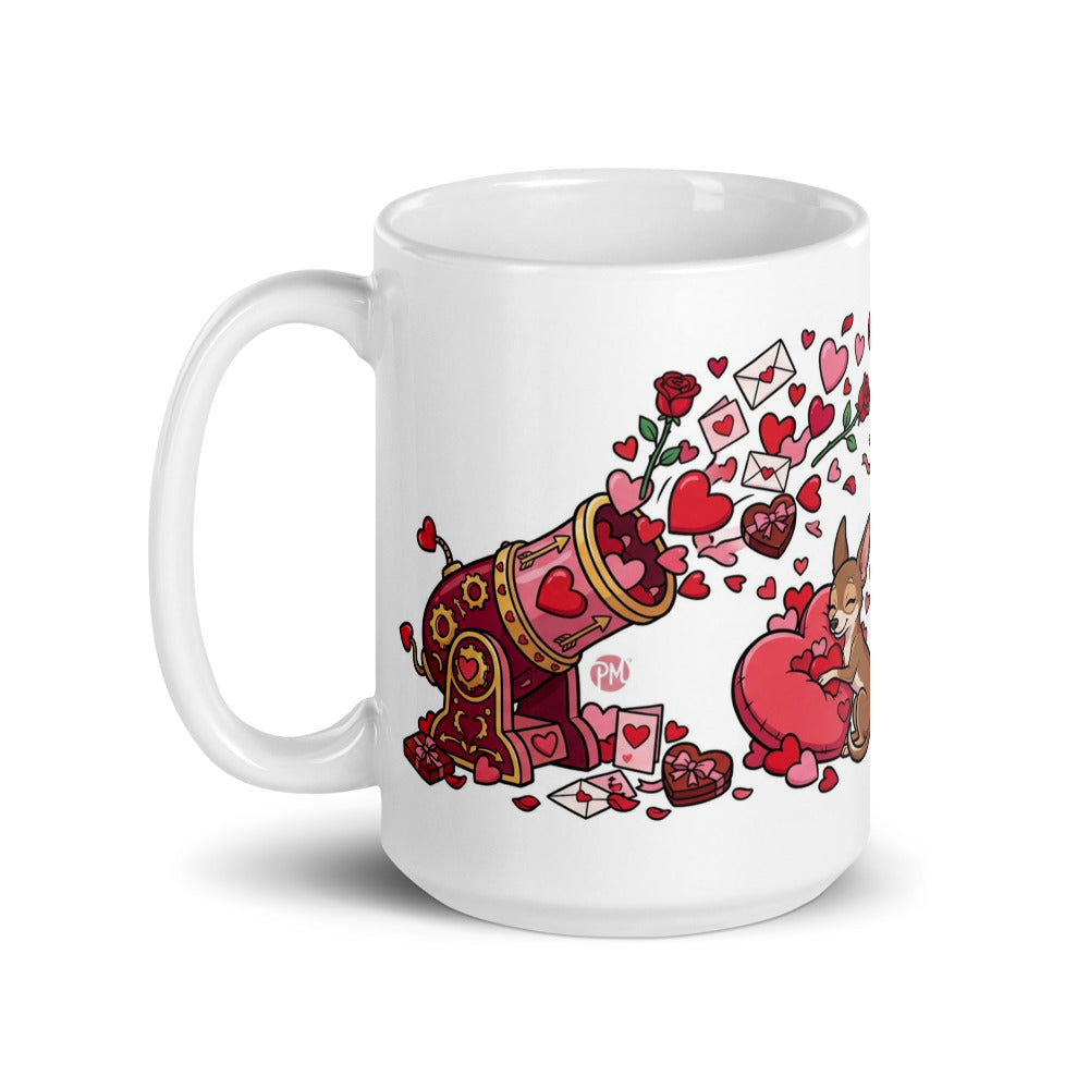 White Glossy Mug 15oz Handle On Left