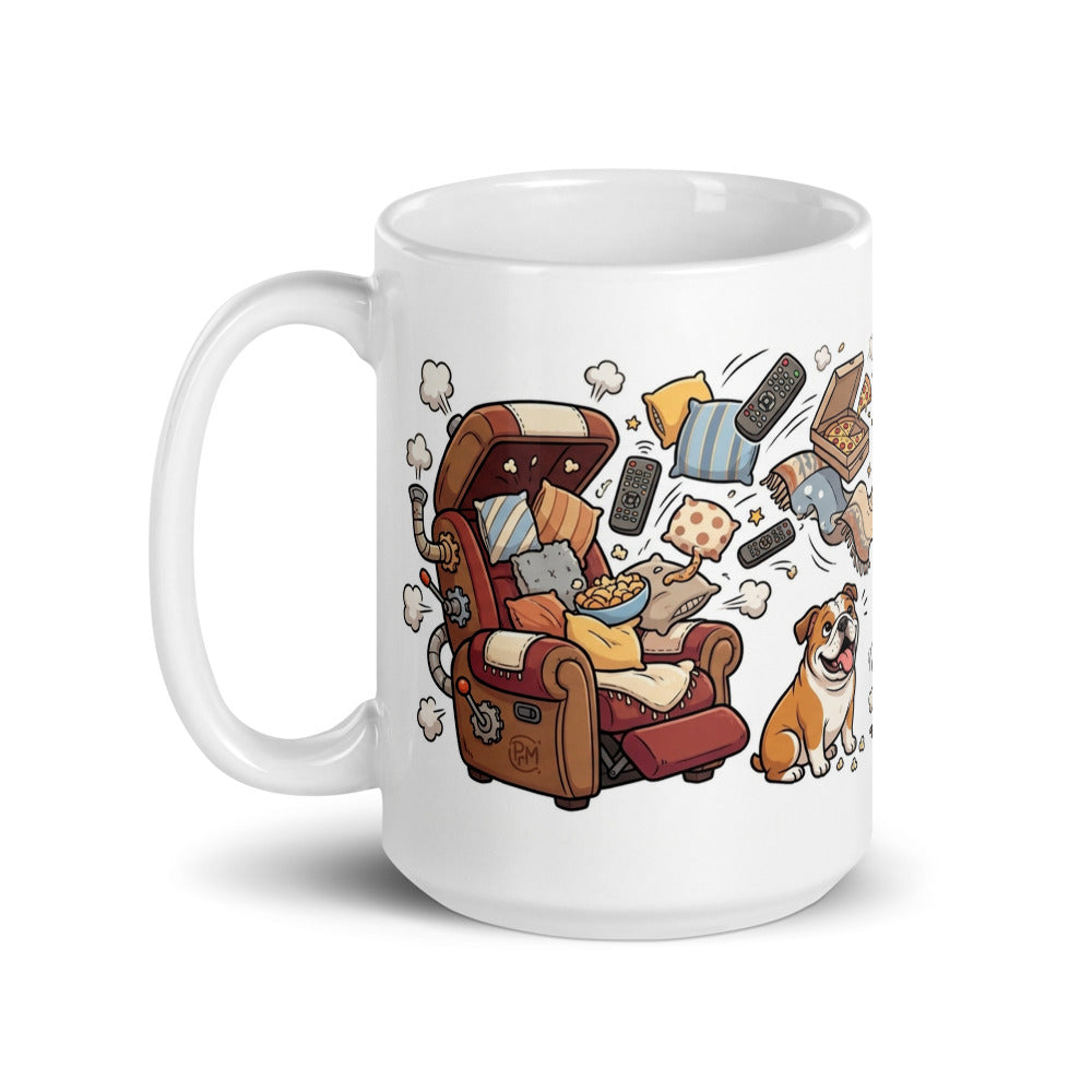 White Glossy Mug 15oz Handle On Left