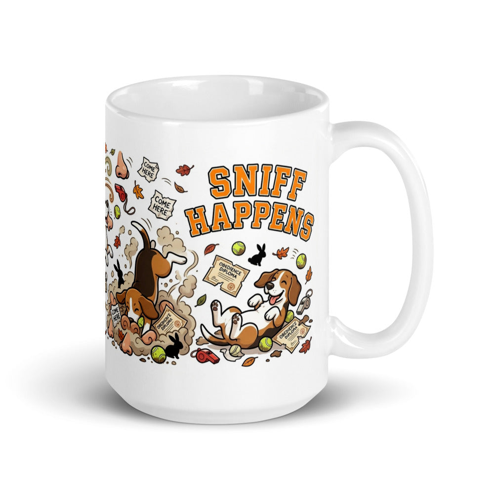 White Glossy Mug 15oz Handle On Right