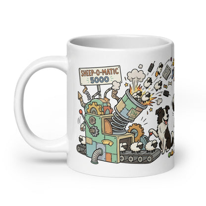 White Glossy Mug 20oz Handle On Left