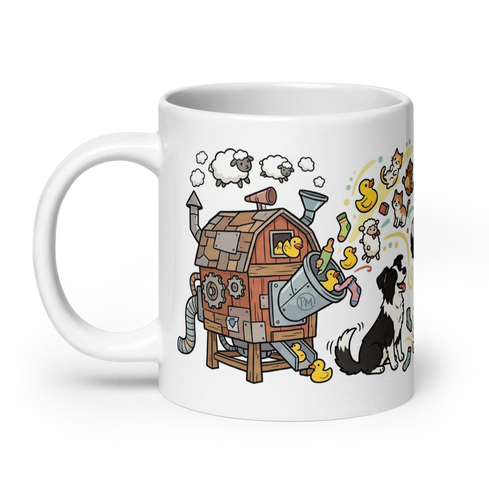 White Glossy Mug 20oz Handle On Left