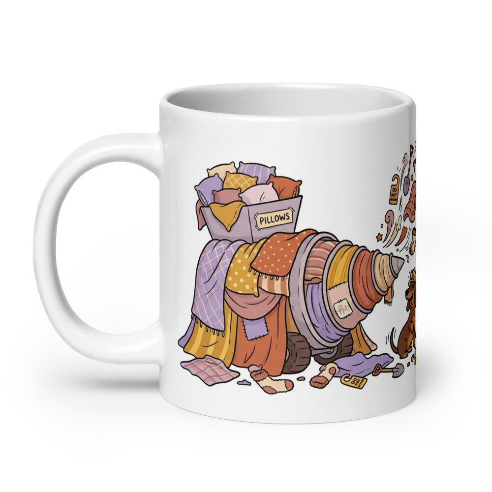 White Glossy Mug 20oz Handle On Left