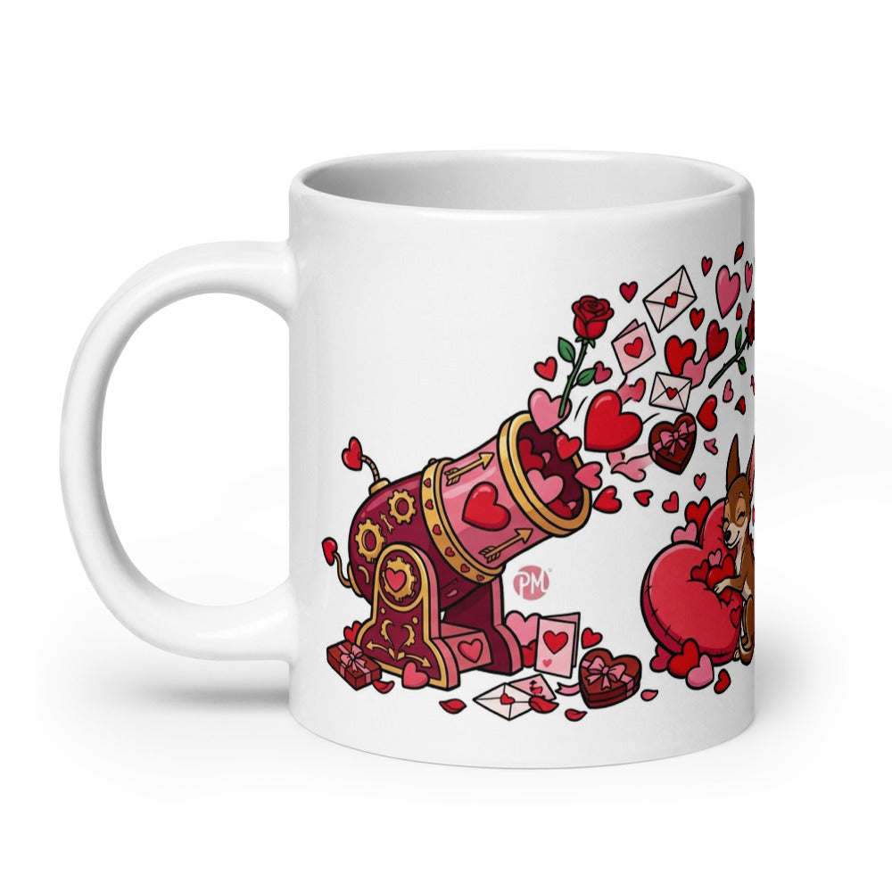 White Glossy Mug 20oz Handle On Left