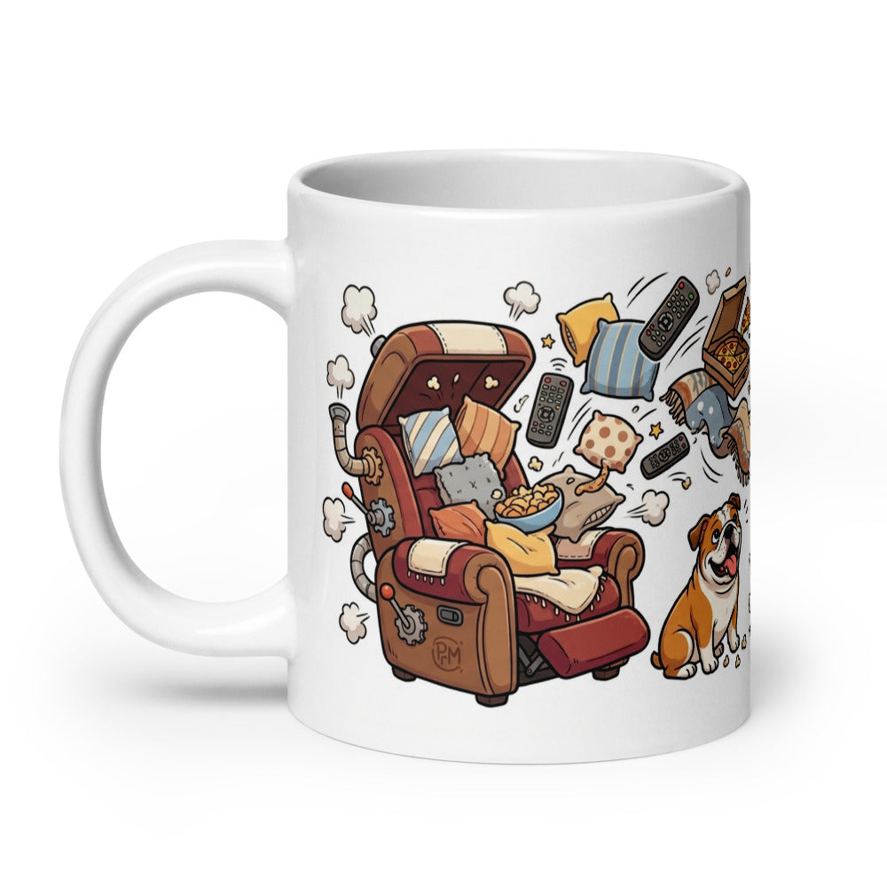 White Glossy Mug 20oz Handle On Left