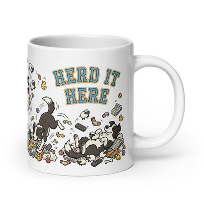 White Glossy Mug 20oz Handle On Right