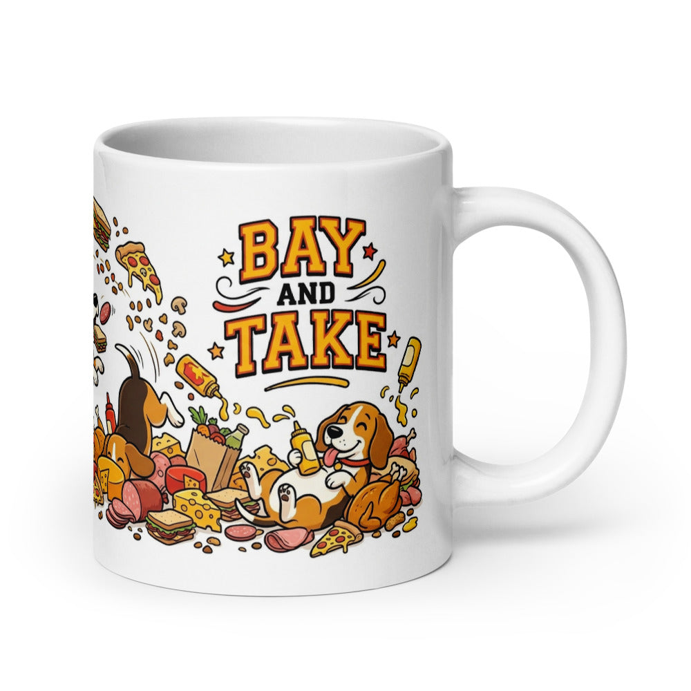 White Glossy Mug 20oz Handle On Right