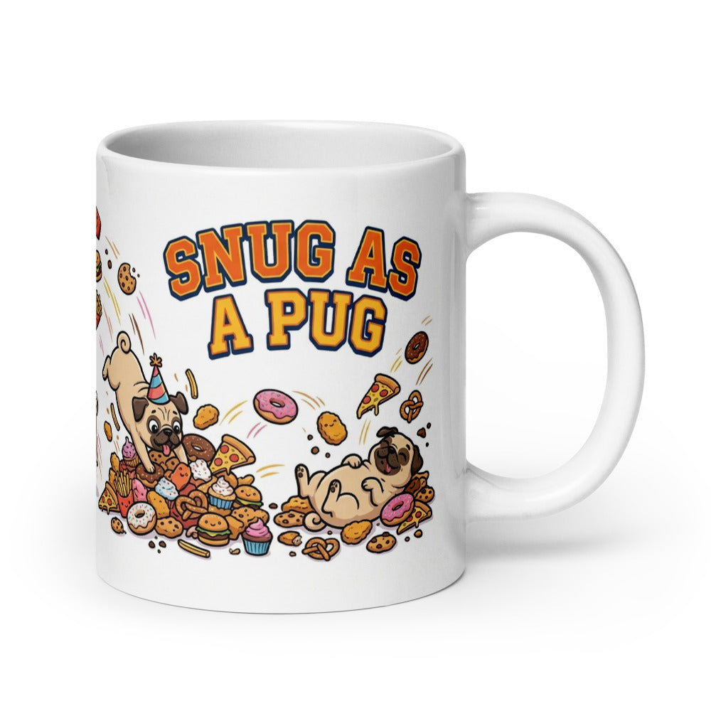 White Glossy Mug 20oz Handle On Right