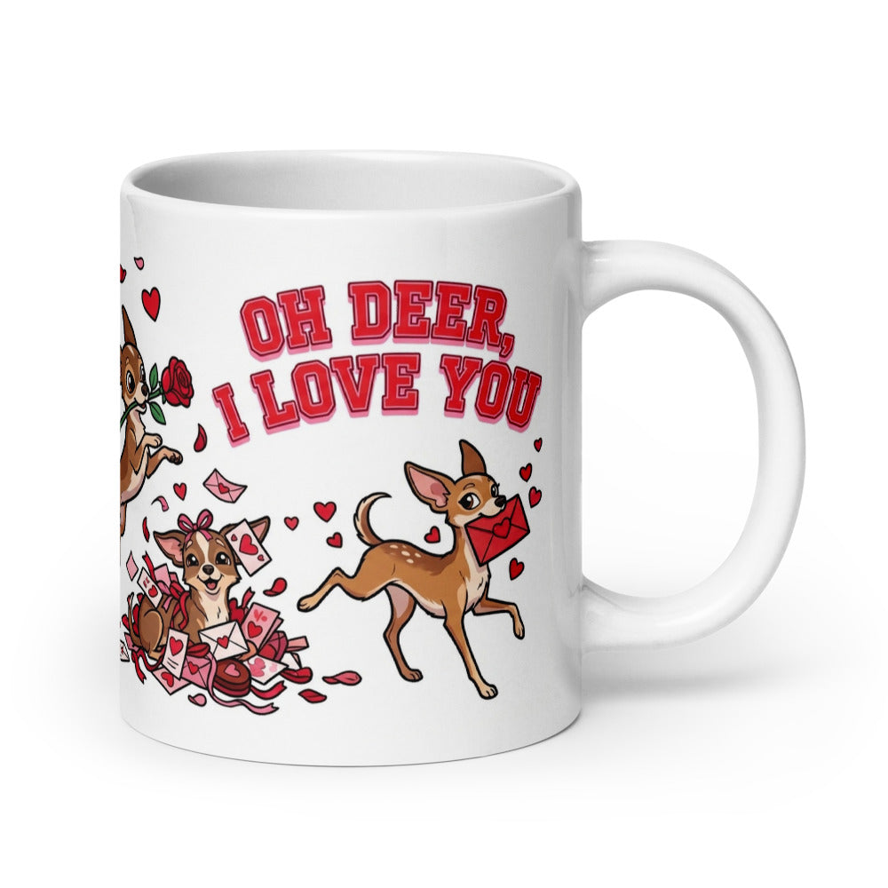 White Glossy Mug 20oz Handle On Right