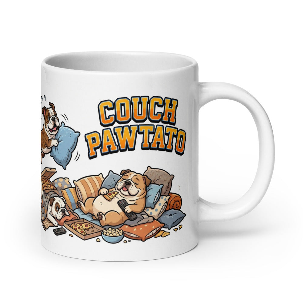 White Glossy Mug 20oz Handle On Right