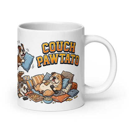 White Glossy Mug 20oz Handle On Right